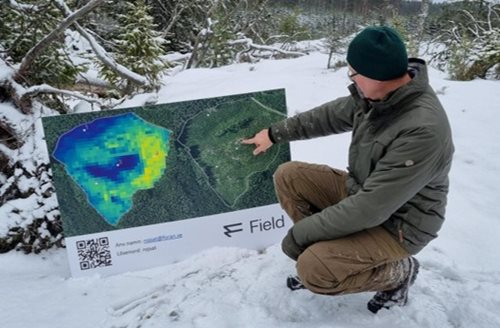 Bild från fältdemonstrationen av modellen. Foto: Skogforsk.